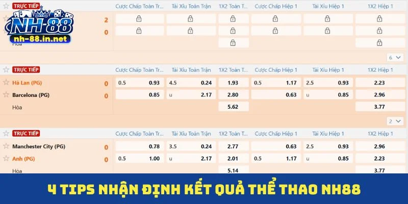 4 tips nhận định kết quả thể thao NH88