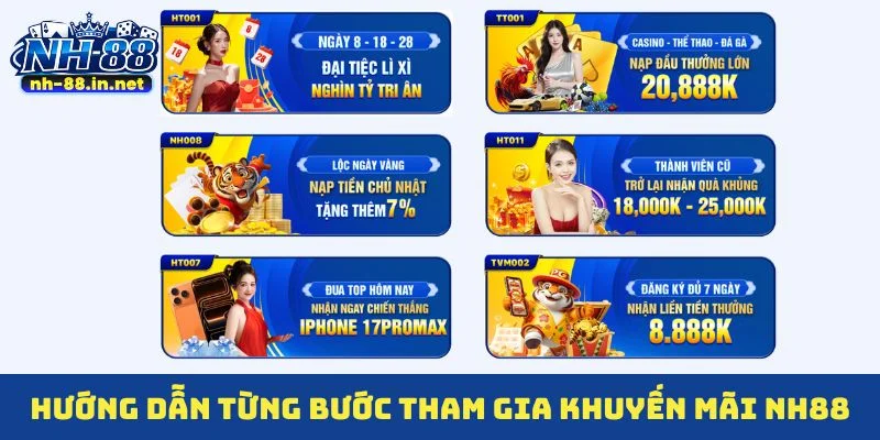 Hướng dẫn từng bước một tham gia khuyến mãi NH88