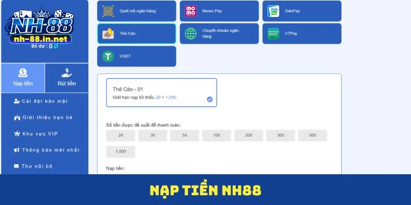 Nạp tiền NH88