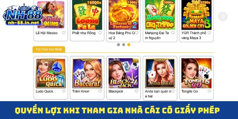 Quyền lợi khi tham gia nhà cái có giấy phép hoạt động